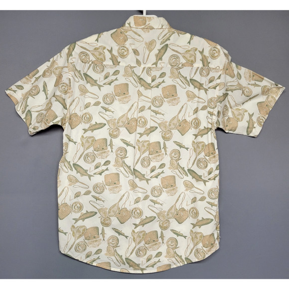 Salmon River Traders Shirt Mens Large Fishing Print Button Up Outdoors Casual - Picture 9 of 10